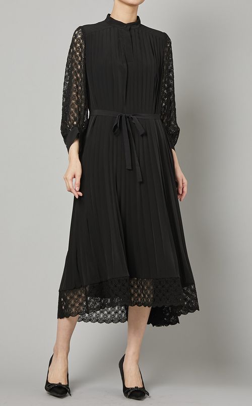 スカラレースプリーツワンピース