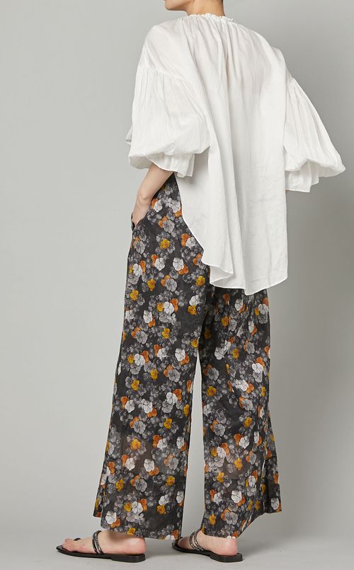 パンジープリントワイドパンツ