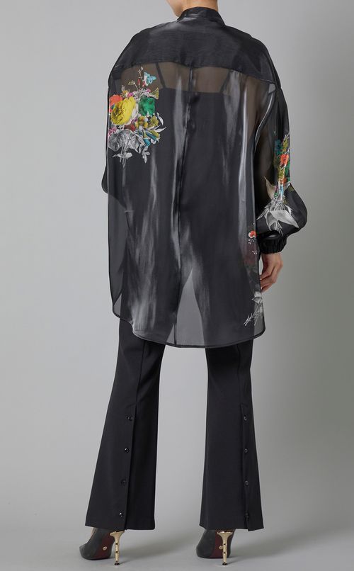 フラワープリントコクーンシャツ