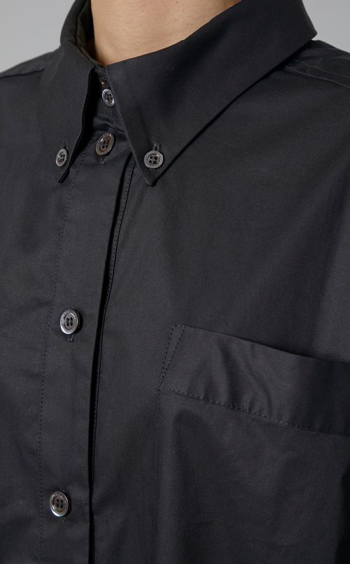 ラッフルスリーブミディ丈シャツワンピース