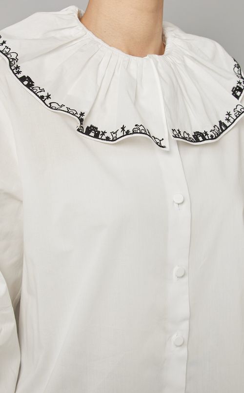 コットンピエロカラーブラウス