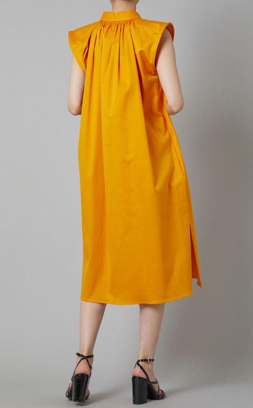 ノースリーブフロントタックシャツドレス