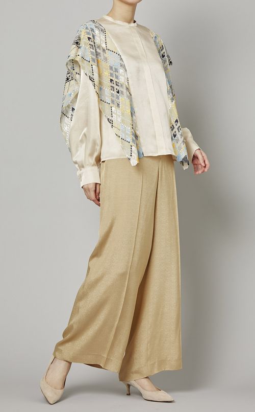 サスペンダーワイドパンツ