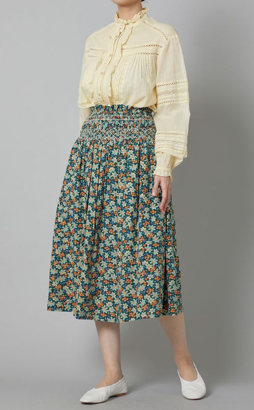 小花プリントギャザースカート