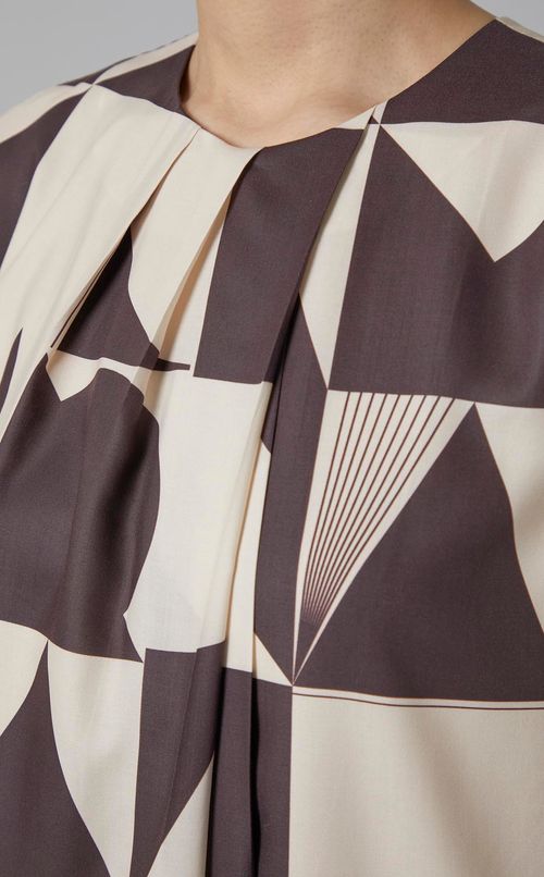 ブロックプリントランダムタックワンピース