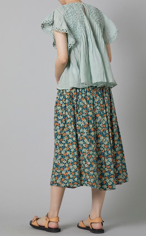 フレンチスリーブギャザーブラウス