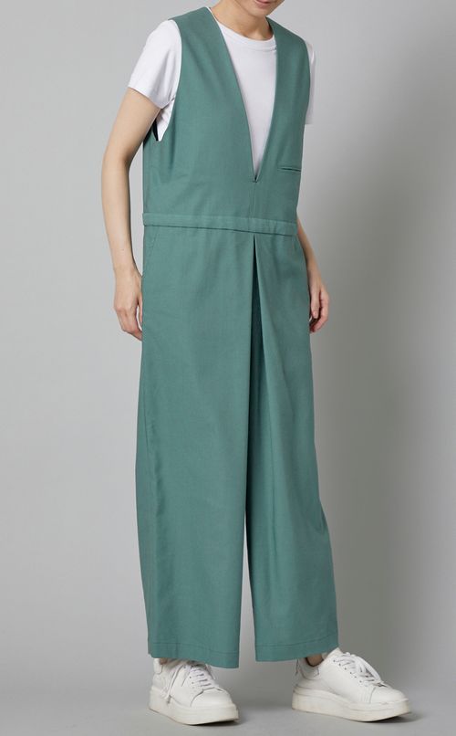 リネンストレッチサロペット