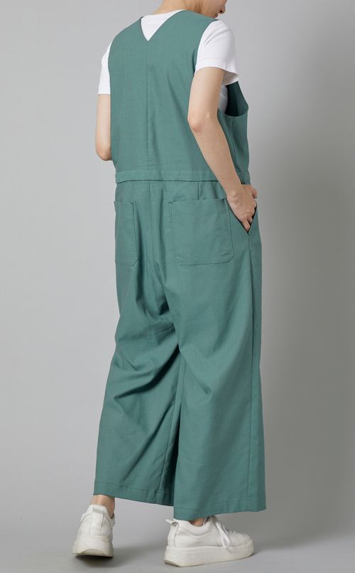 リネンストレッチサロペット