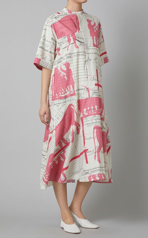 シルエットプリントシャツワンピース