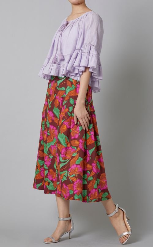 フラワープリントフレアスカート