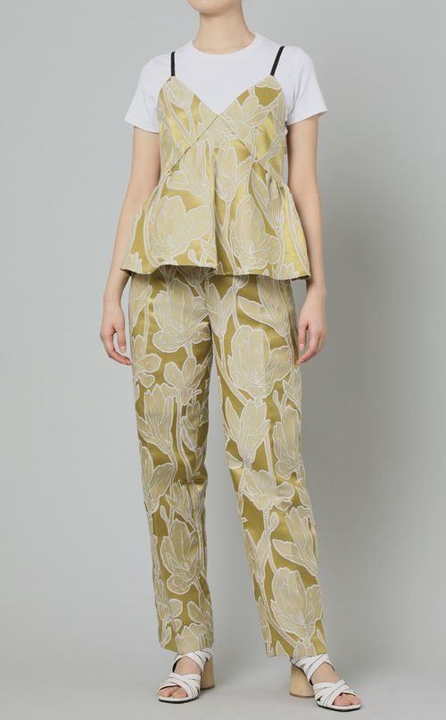 フラワージャカードパンツ