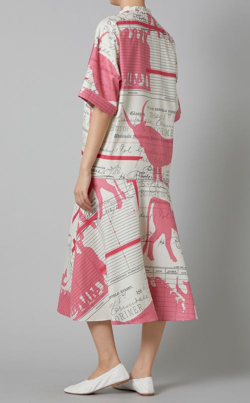 シルエットプリントシャツワンピース