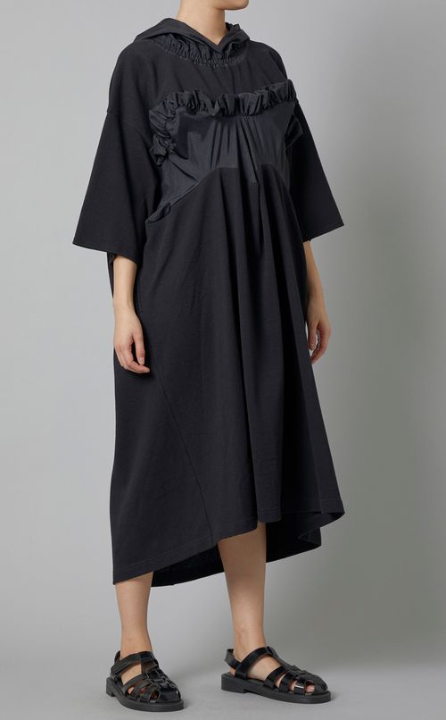 異素材フーディワンピース