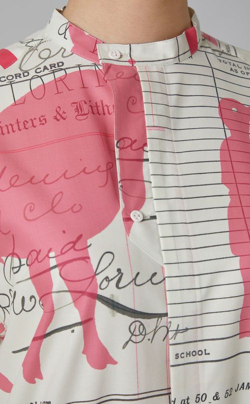 シルエットプリントシャツワンピース