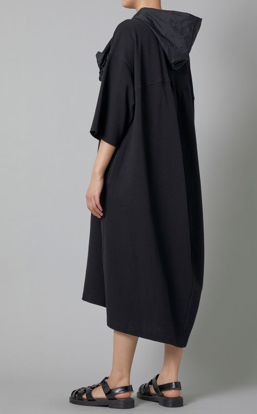 異素材フーディワンピース