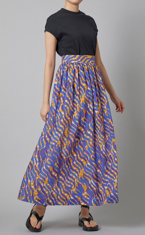 プリントギャザーロングスカート