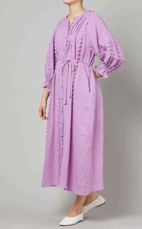 ピンタックリネンワンピース