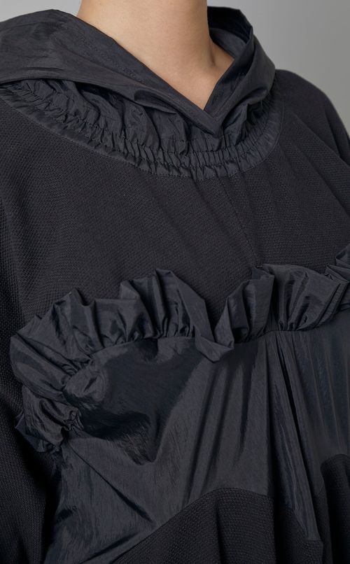 異素材フーディワンピース