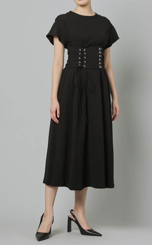 レースアップベルトワンピース