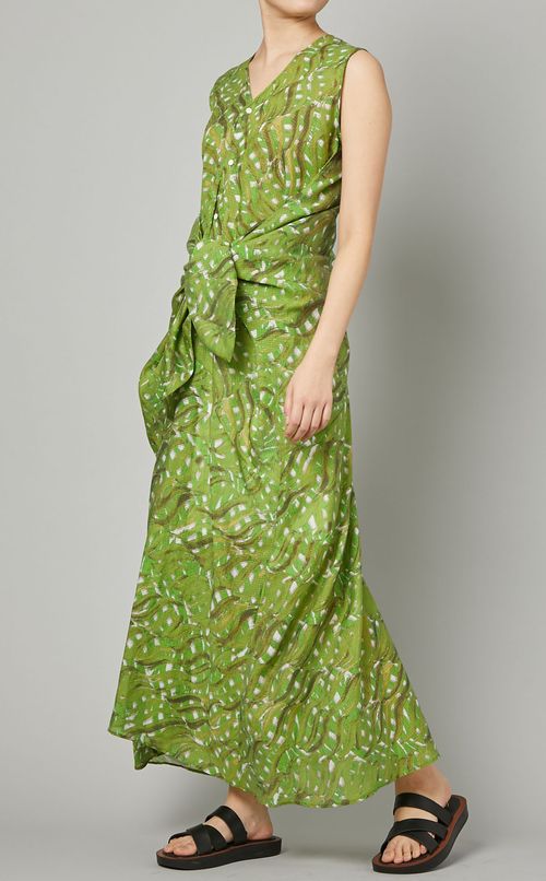 フロントリボンプリントワンピース