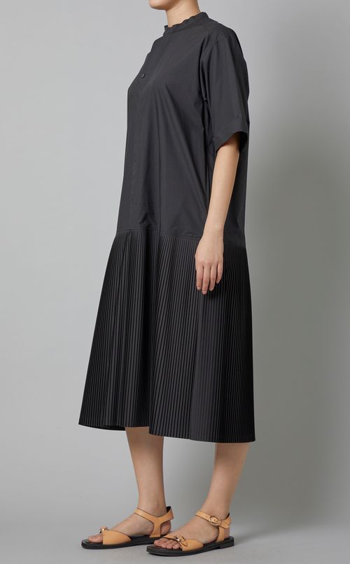 コットンプリーツシャツワンピース