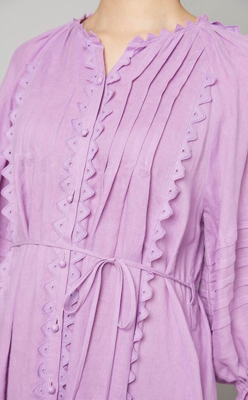 ピンタックリネンワンピース