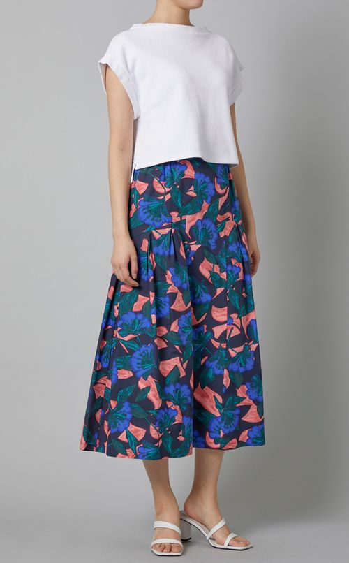 フラワープリントフレアスカート