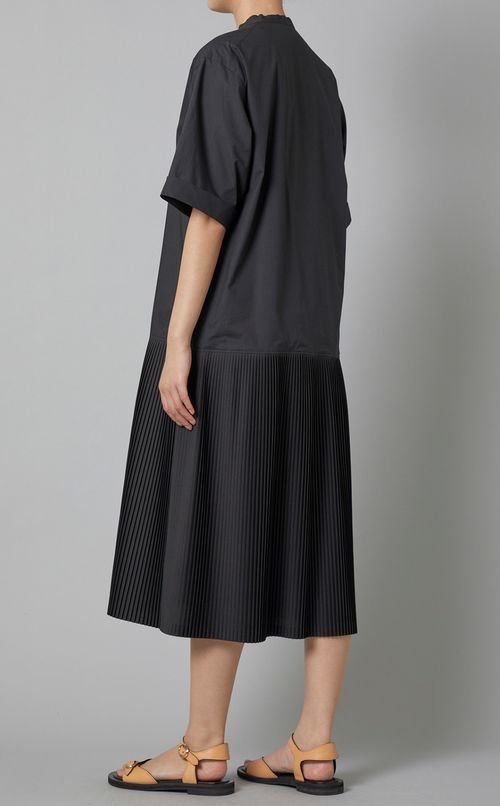 コットンプリーツシャツワンピース