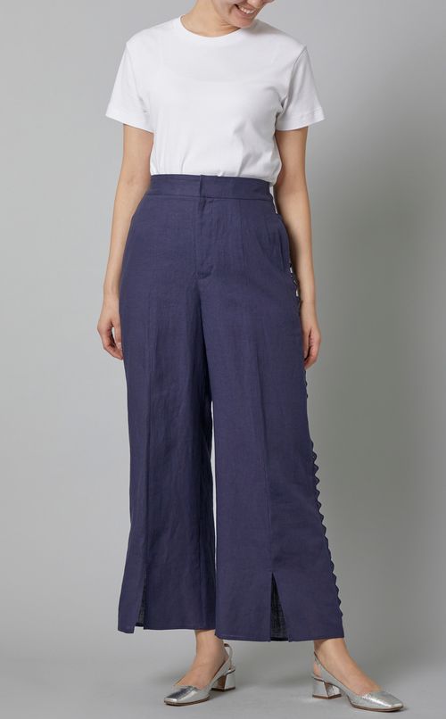 サイドトリムリネンパンツ