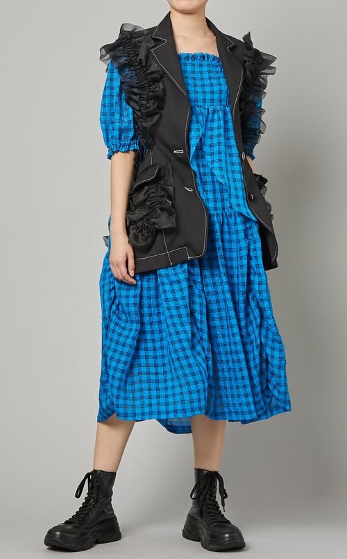 スクエアネックシフォンワンピース