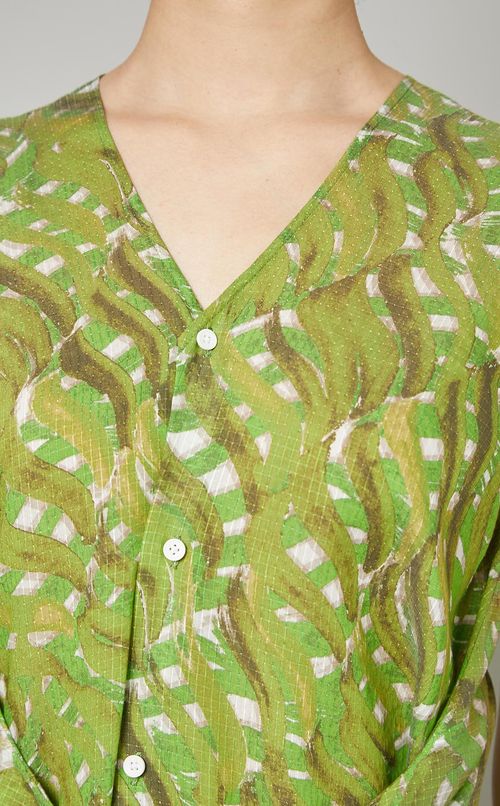 フロントリボンプリントワンピース