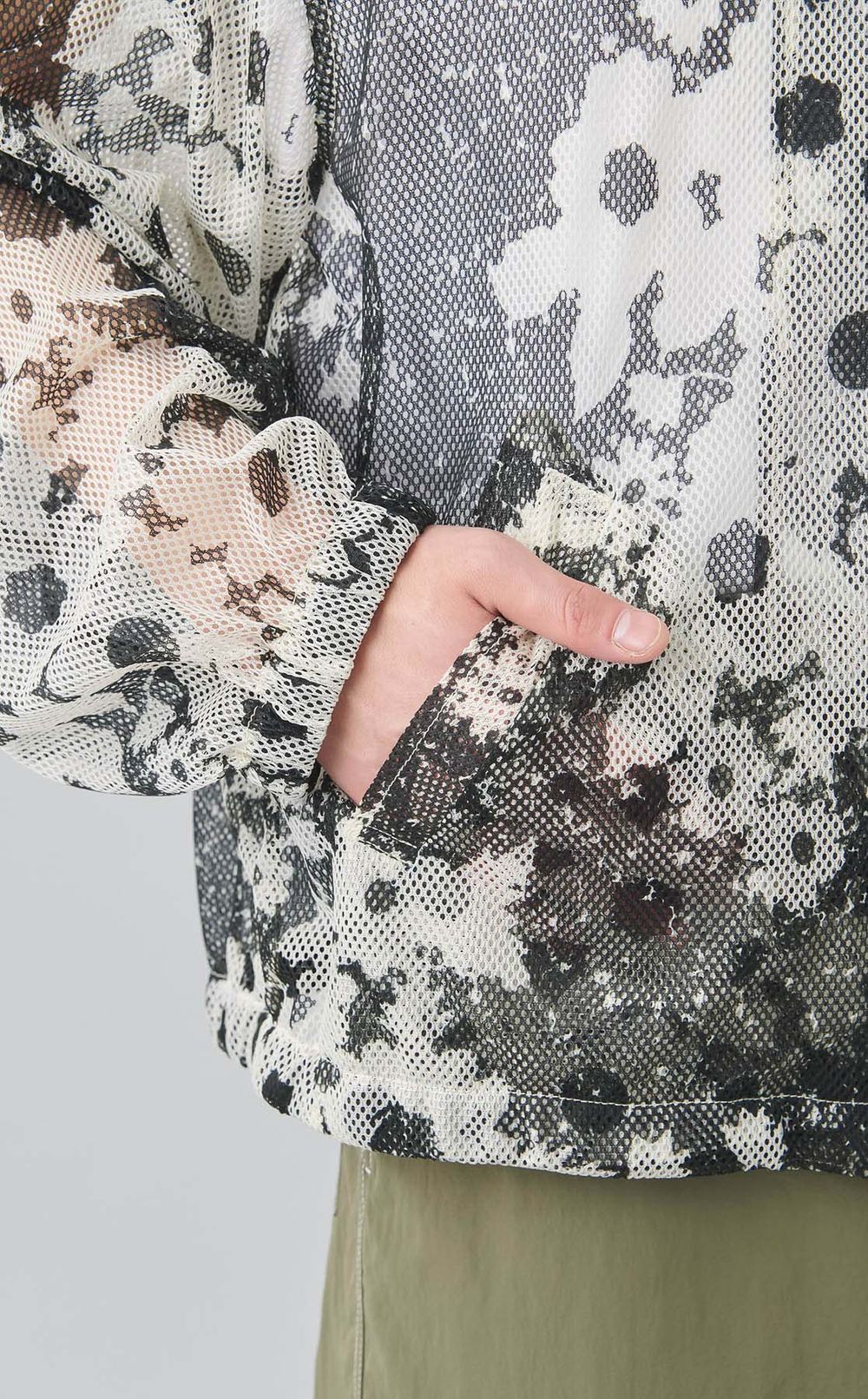 フローラルジップメッシュブルゾン
