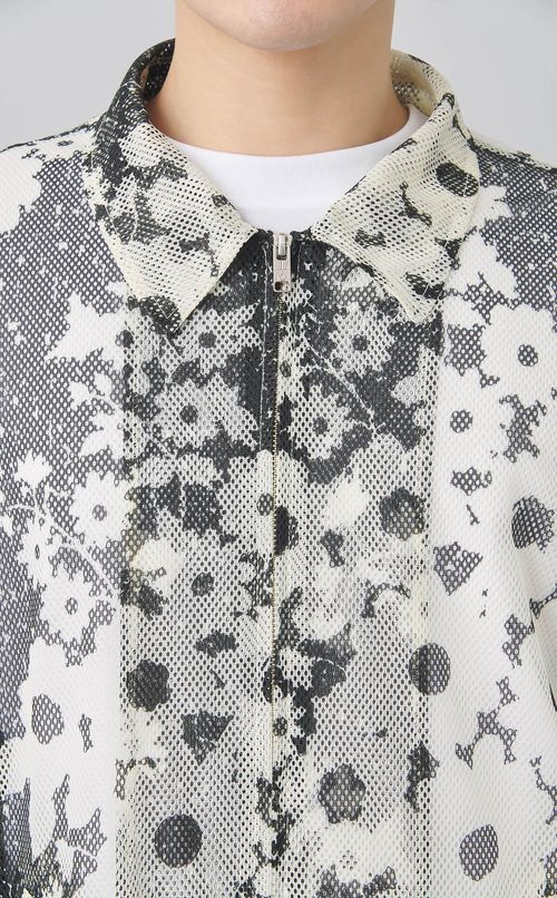 フローラルジップメッシュブルゾン