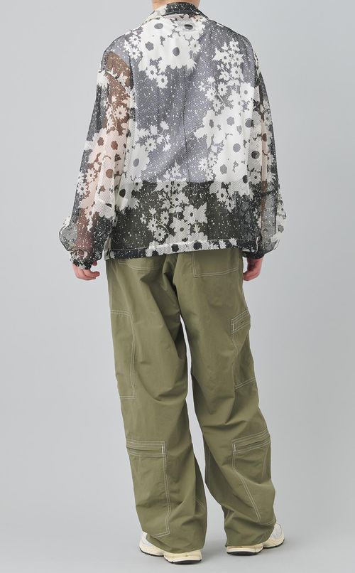 フローラルジップメッシュブルゾン