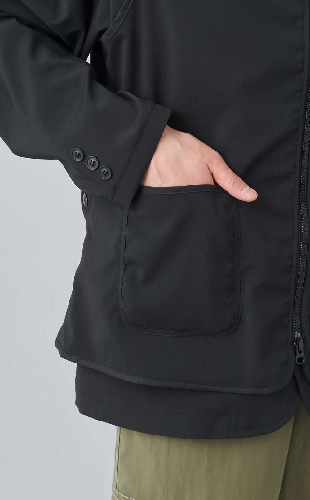 ポプリンジップアップベスト