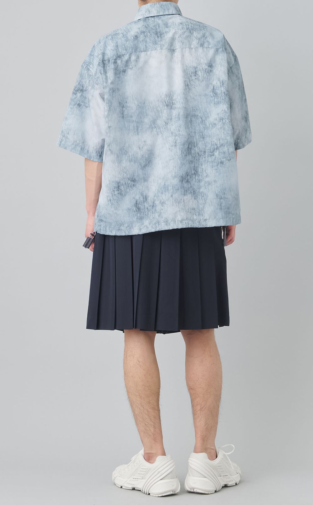 プリントタフタショートスリーブシャツ