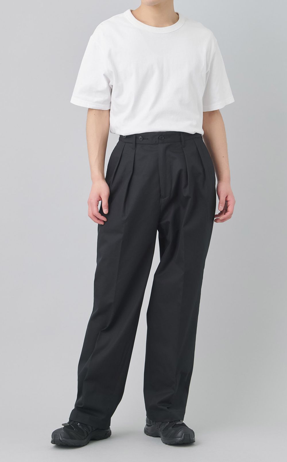 コットンギャバジンタックトラウザー