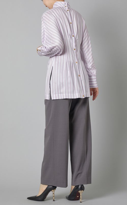 ストライプフレアフィットチュニック