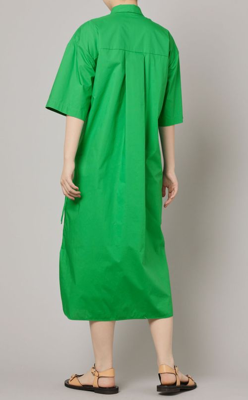 ウエストギャザーシャツワンピース