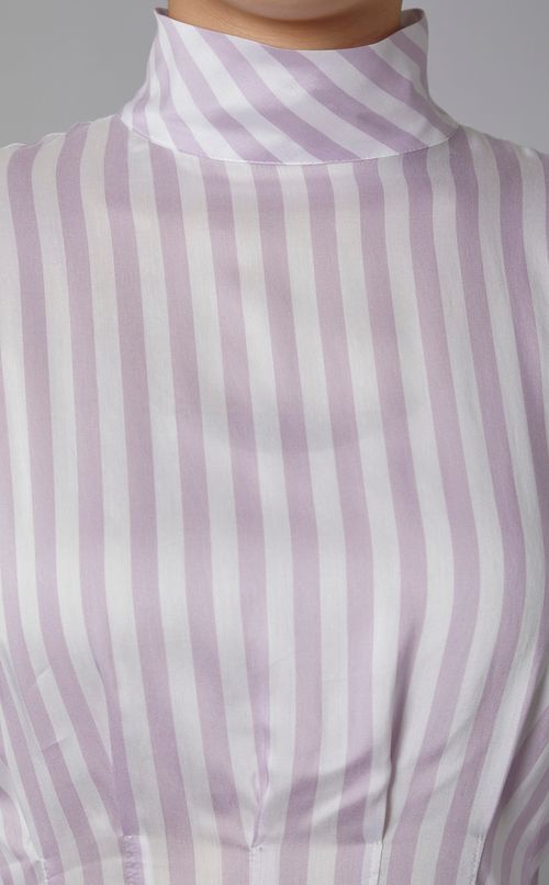 ストライプフレアフィットチュニック