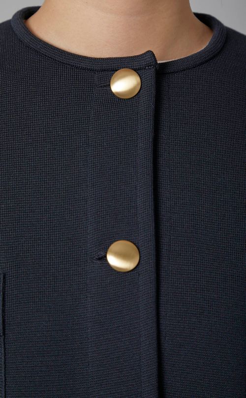 ノーカラーニットジャケットカーディガン