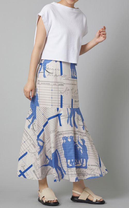 シルエットプリントマーメイドスカート