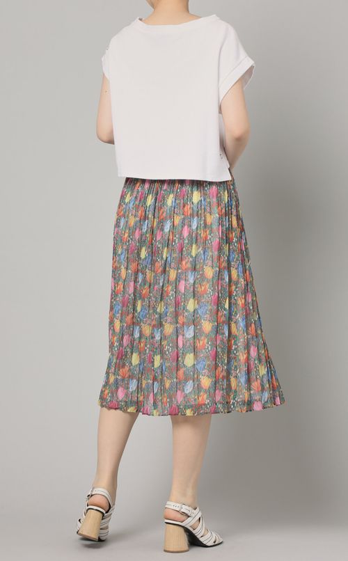 フラワープリントプリーツスカート