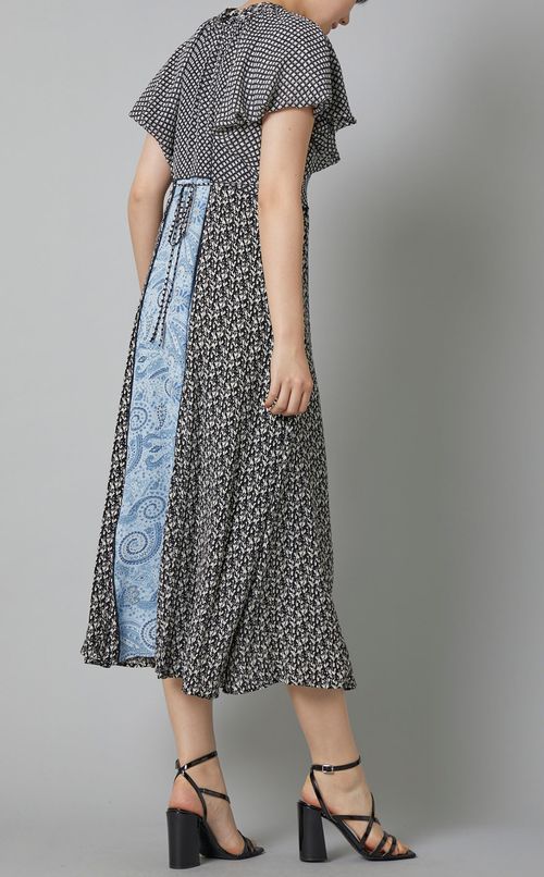 ペイズリープリントパネルワンピース