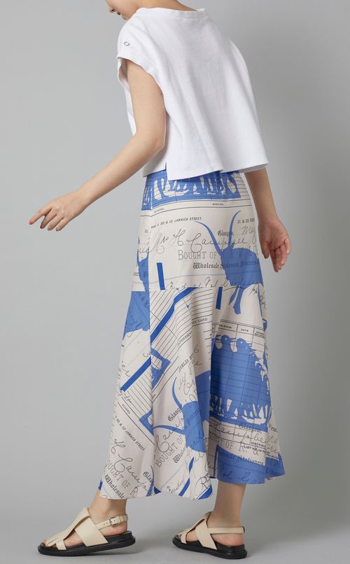 シルエットプリントマーメイドスカート