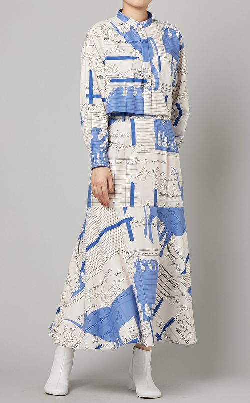 シルエットプリントマーメイドスカート