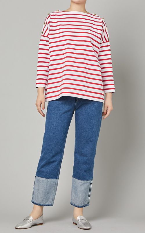 ボートネックボーダーカットソー