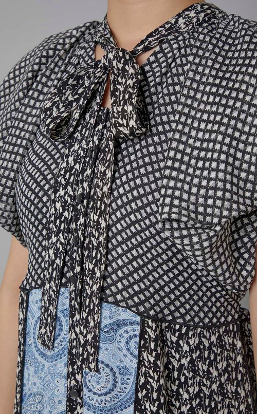 ペイズリープリントパネルワンピース