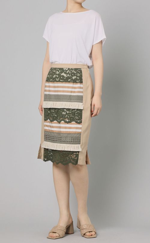 レース切替タイトスカート