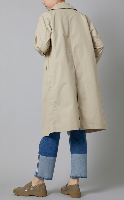 ゴールドダブルボタンミディコート